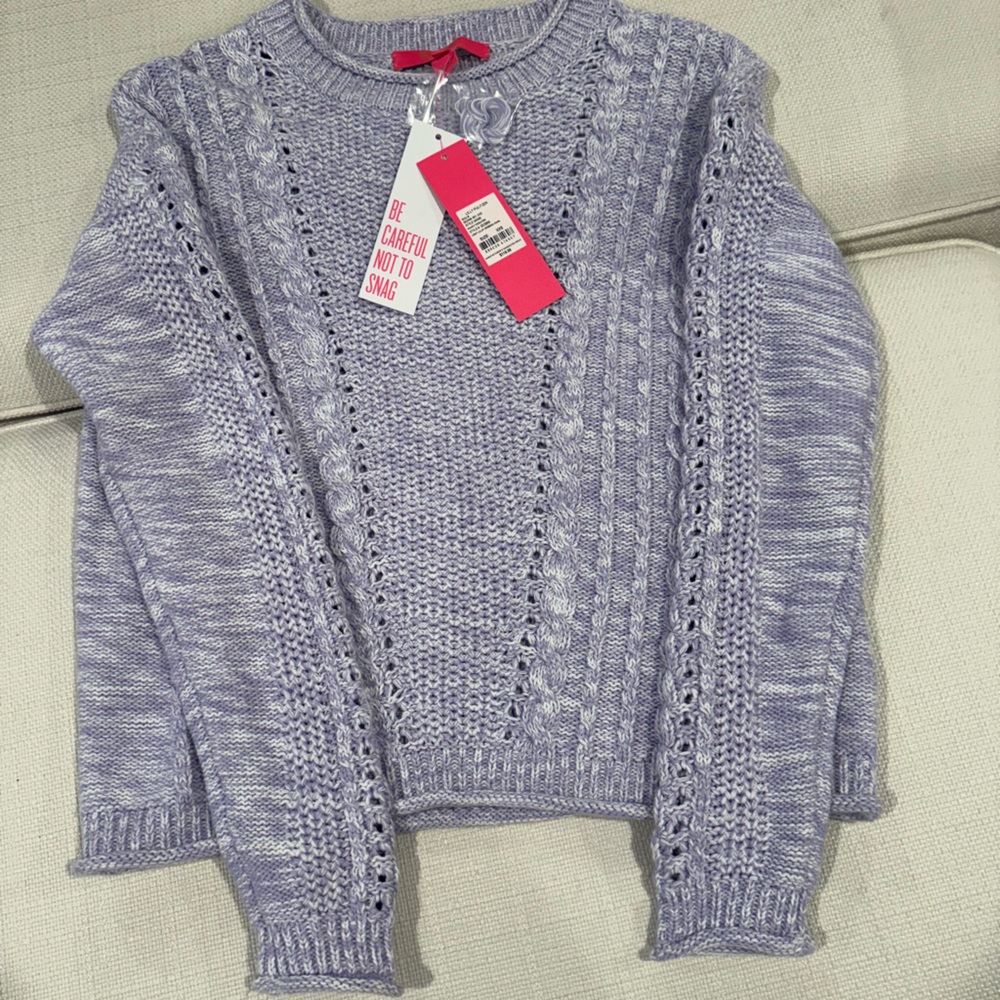 Lilly Pulitzer Lavender Cable Knit Sweater, NWT, crew neck